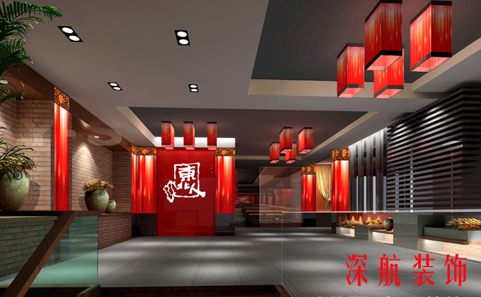 东北人餐厅2层入口装修效果图